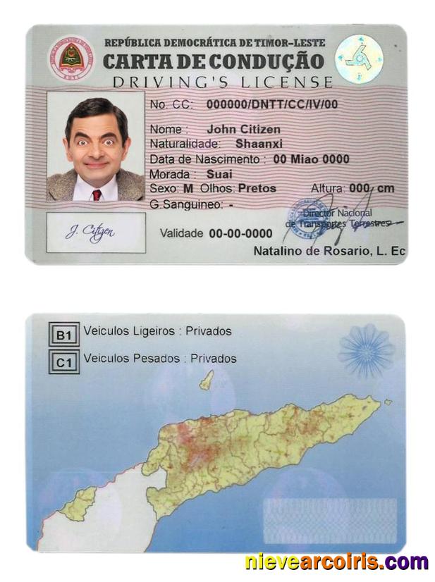 Timor Leste Driving License Photolook