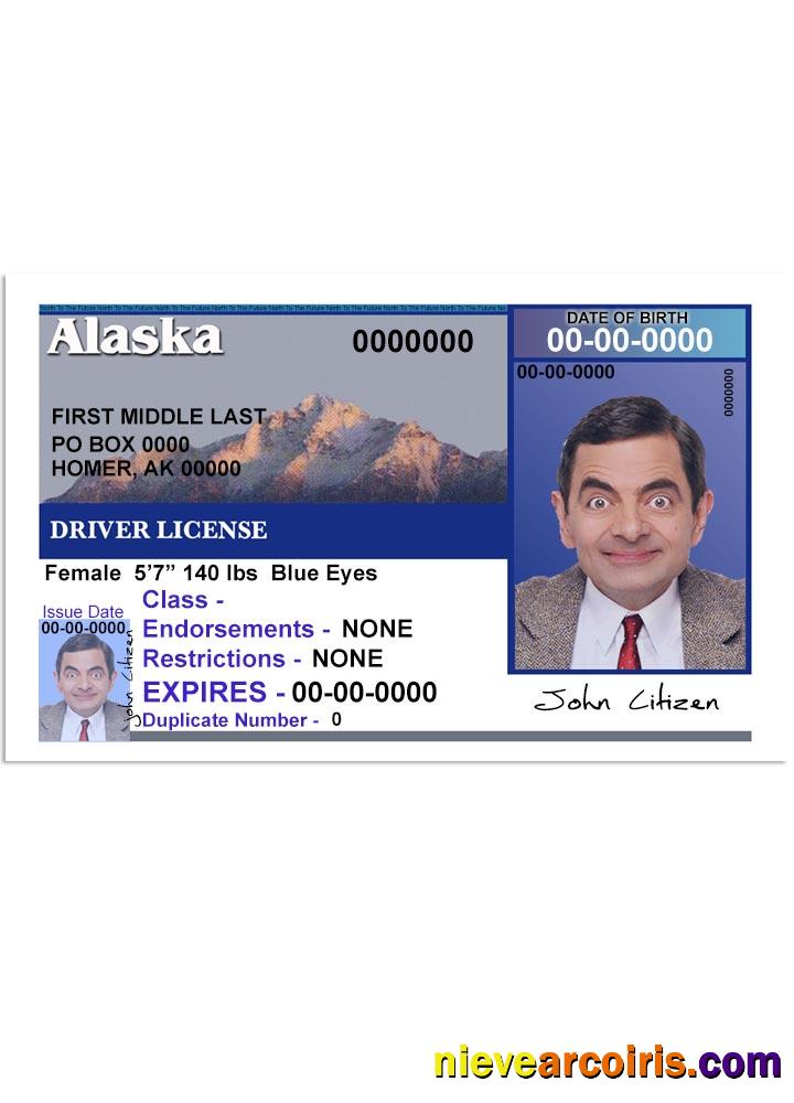USA Alaska Driving License Version 2 (Front) Template