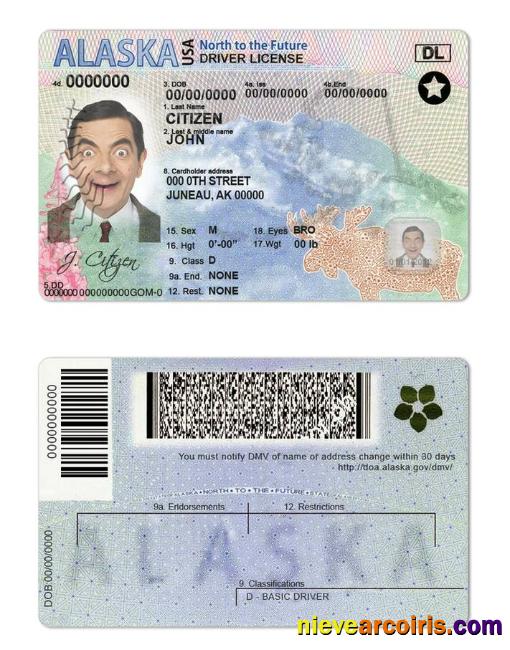 USA Alaska State Driving License Sample