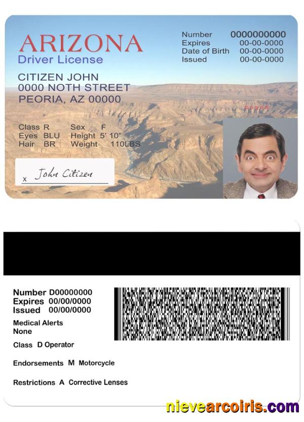 USA Arizona Driving License Version 2 Template