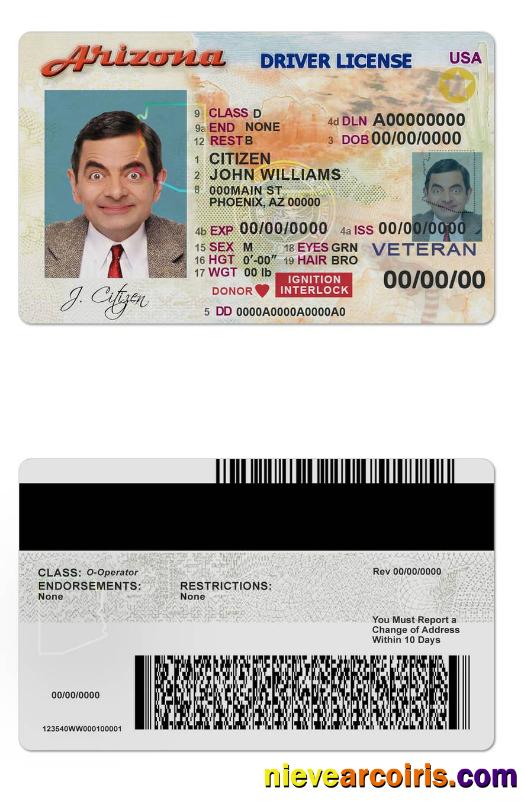 USA Arizona Driving License Photolook