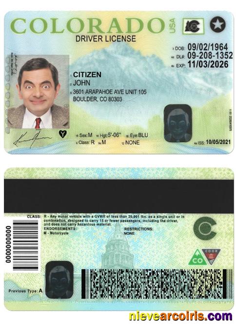 USA COLORADO Driving License Version 2 Preview