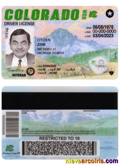 USA COLORADO New Driving License Sample