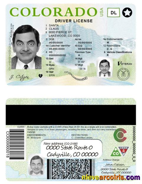 USA Colorado Driving License Sample
