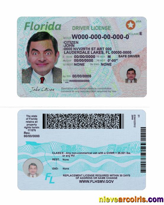 USA Florida Driving License 2018 Present Sample