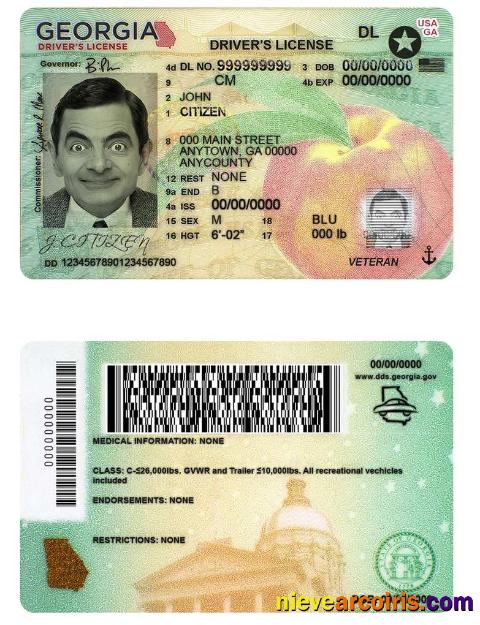 Editable USA Georgia Driving License Template In PSD Format (2019 – Present)