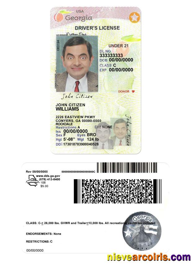 USA Georgia Driving License Under 21 2017 2019 Preview