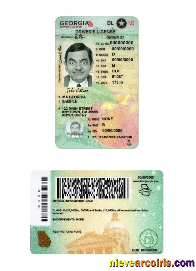 USA Georgia Driving License Under 21 Photolook