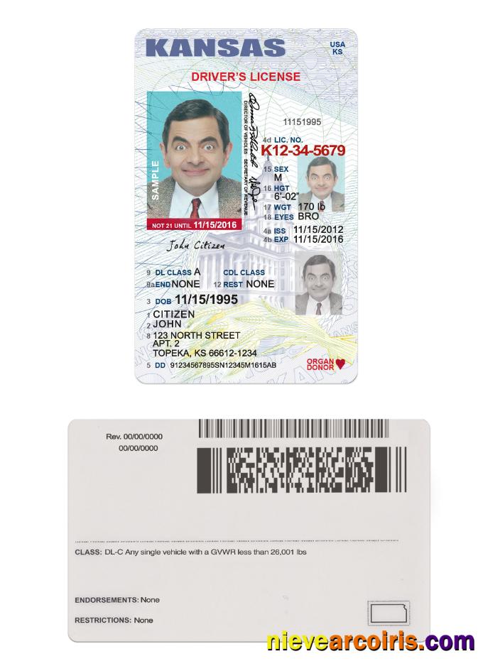 USA Kansas Driving License Under 21 Photolook