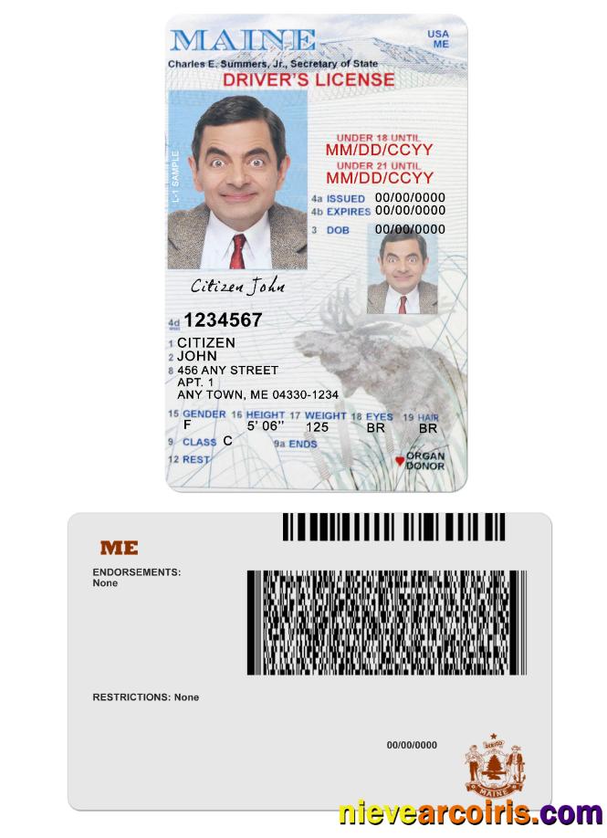 USA Maine Driving License Under 21 Photolook