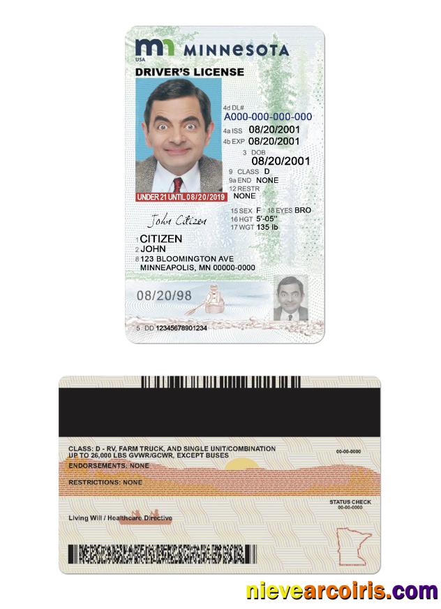 USA Minnesota Driving License Under 21 Preview