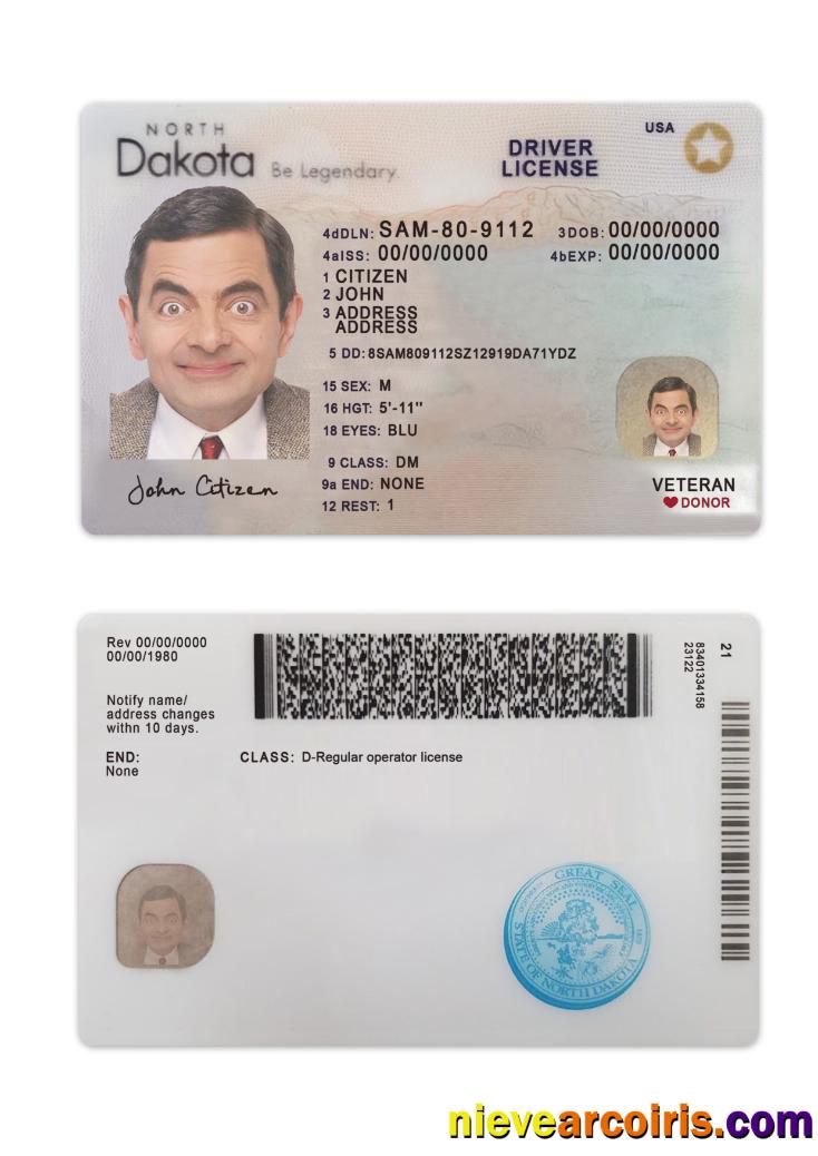 USA North Dakota Driving License 2023 Present Photolook