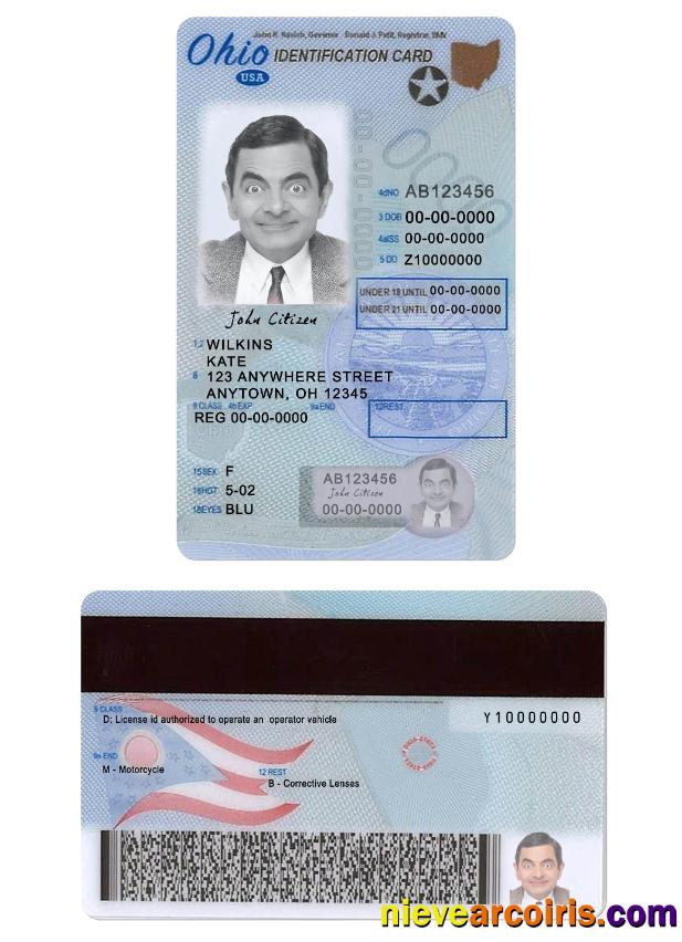USA Ohio Driving License Under 21 Sample