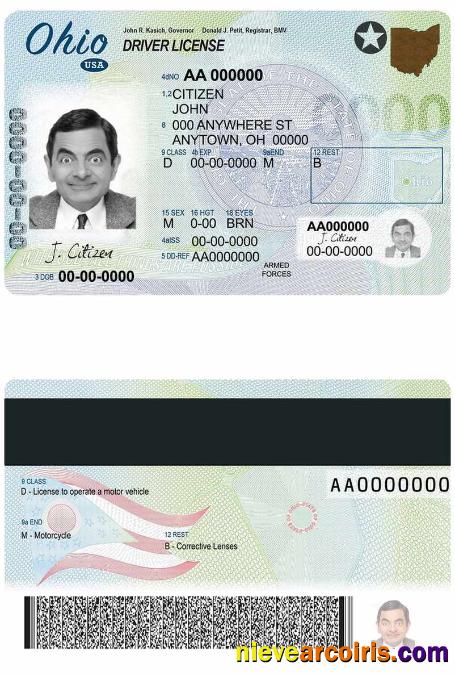 USA Ohio State Driving License Sample