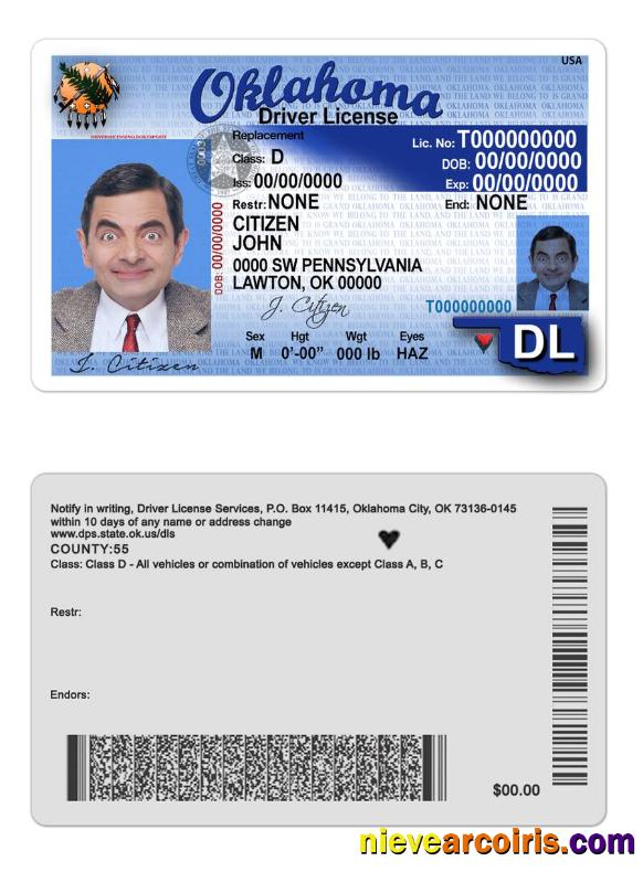 USA Oklahoma Driving License Preview