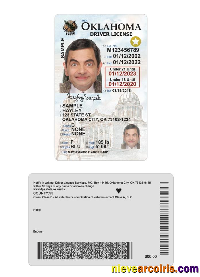 USA Oklahoma Under 21 Driving License 2020 Present Photolook