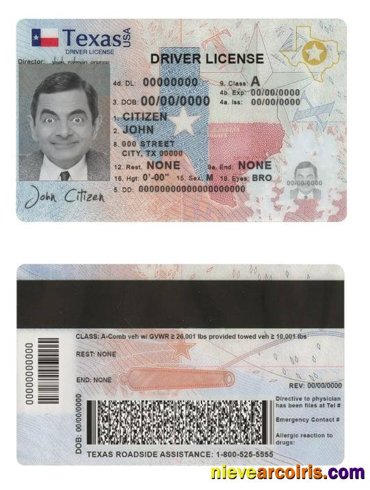 Realistic USA Texas Driving License Template In PSD Format, Fully Editable (2020 – Present)