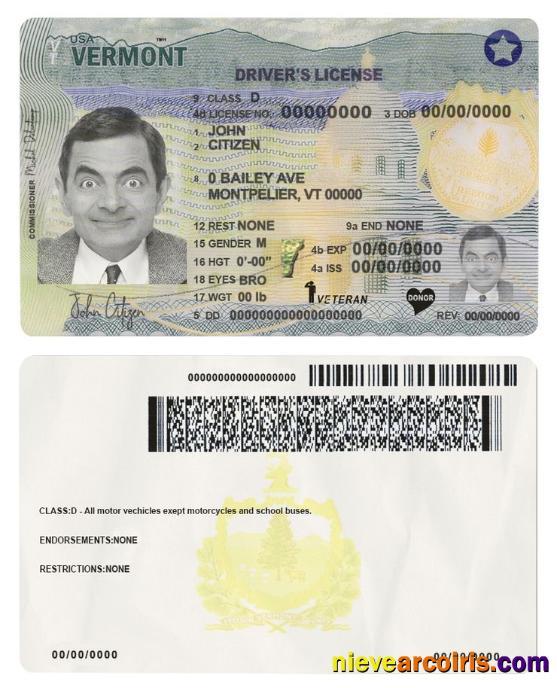 Premium USA Vermont Driving License Template In PSD Format (2019 – Present)
