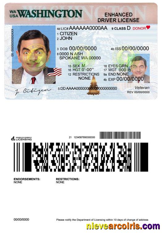 USA Washington Driving License Photolook