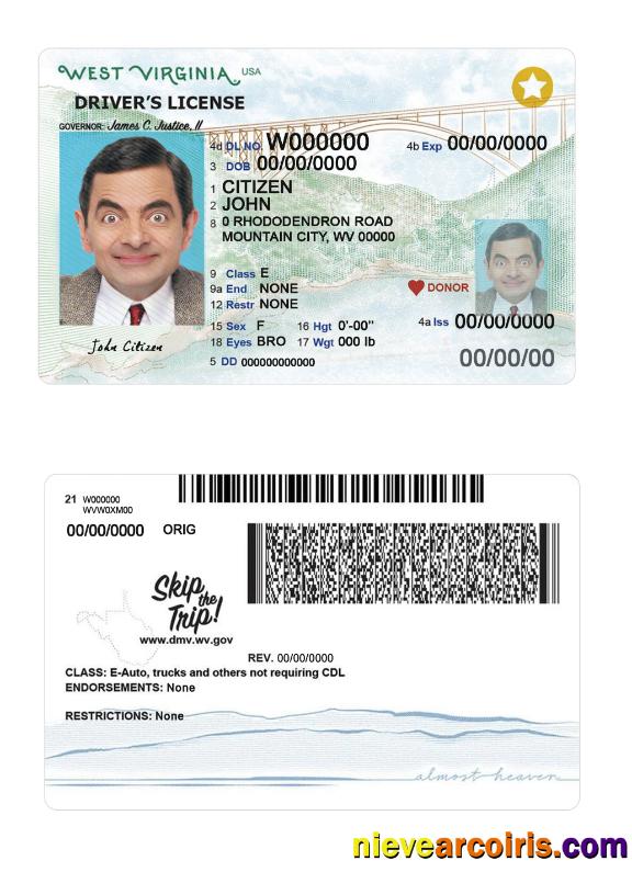 USA West Virginia Driving 2023 Present License Photolook