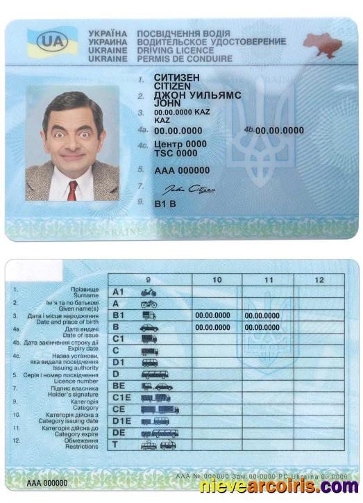 Realistic Ukraine Driving License Template In PSD Format, Fully Editable (2016 2021)