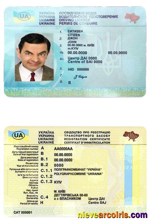 Ukraine Driving License Sample