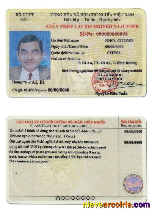 Vietnam Driving License Preview