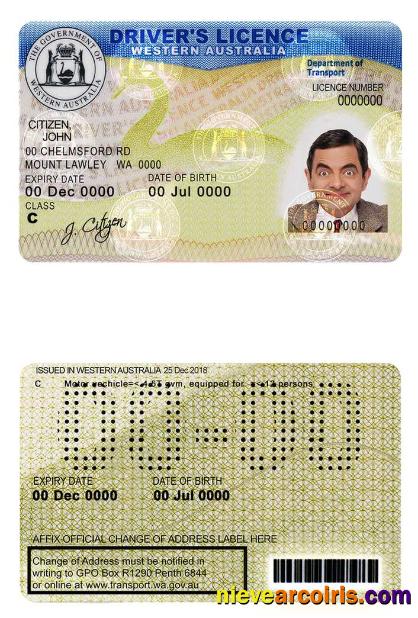 Western Australia Driver License Preview