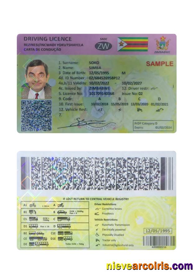 Zimbabwe Driving License Photolook
