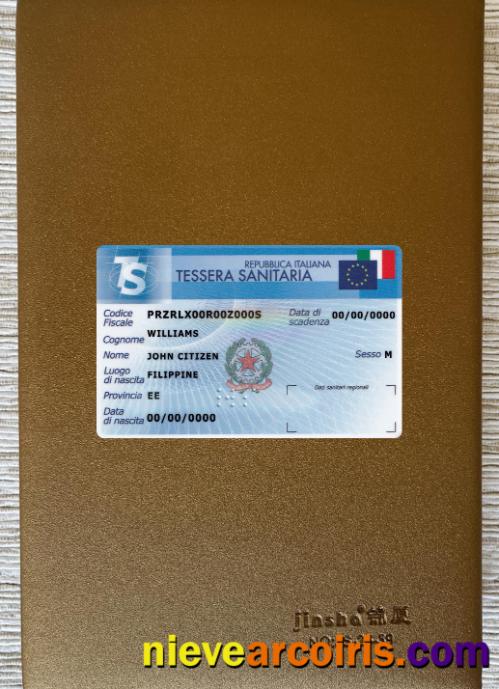 Italy Tessera Sanitaria (health Insurance Card) Photolook Front Template