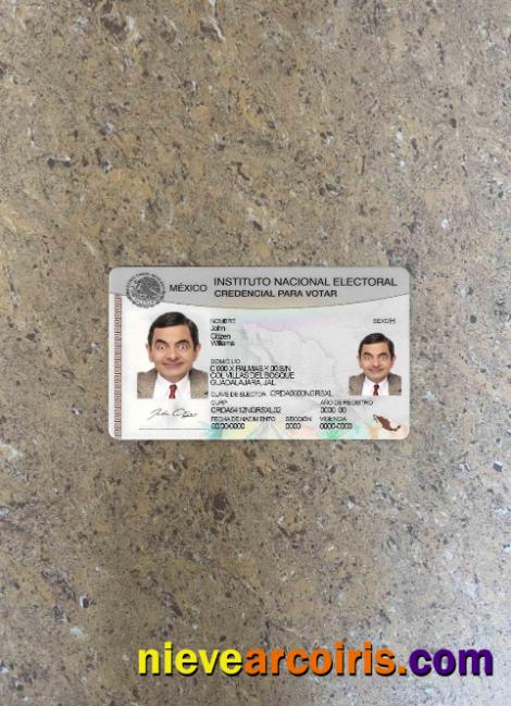 Mexico Instituto Nacional Electoral Photolook FRONT Photolook