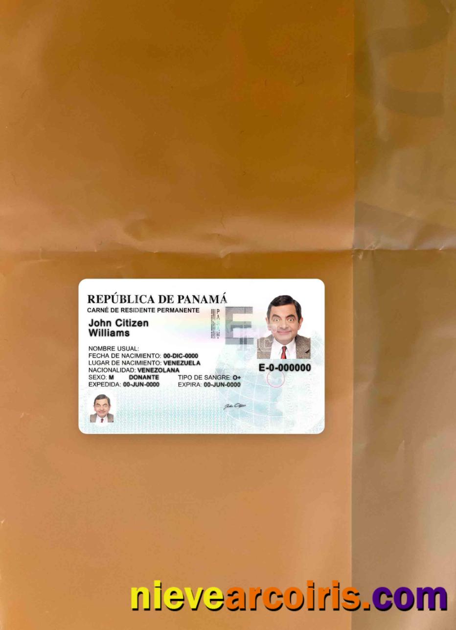 Panama Residence Permit Photolook FRONT Sample