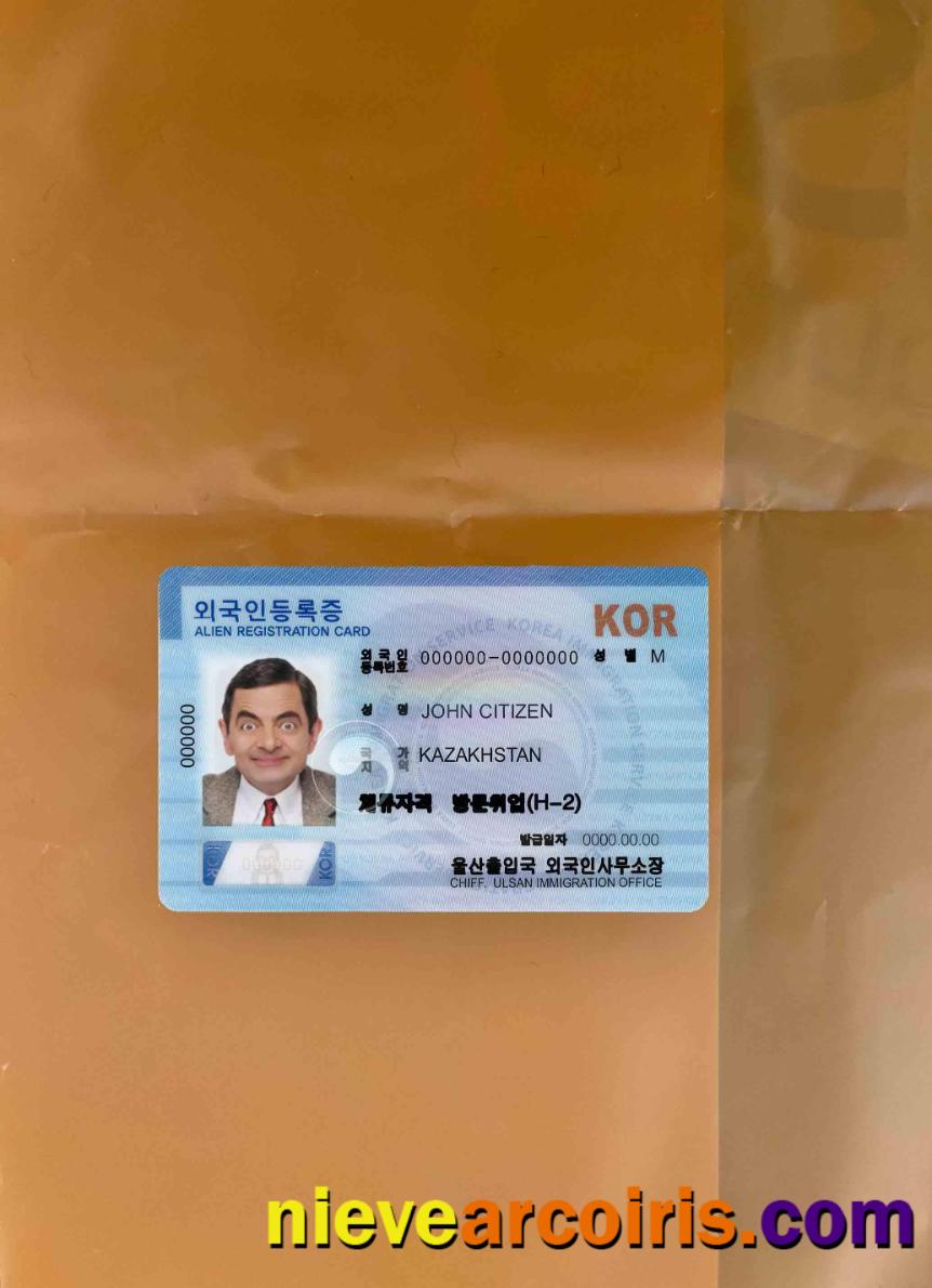 Professional South Korean Alien Registration Card (ARC) Template Photolook FRONT
