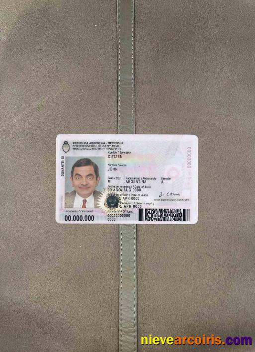 Argentina ID Card 2020 – Present Photolook FRONT Photolook