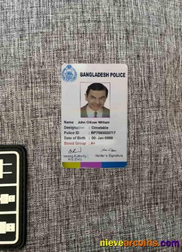 Bangladesh Police ID Card Photolook FRONT Sample