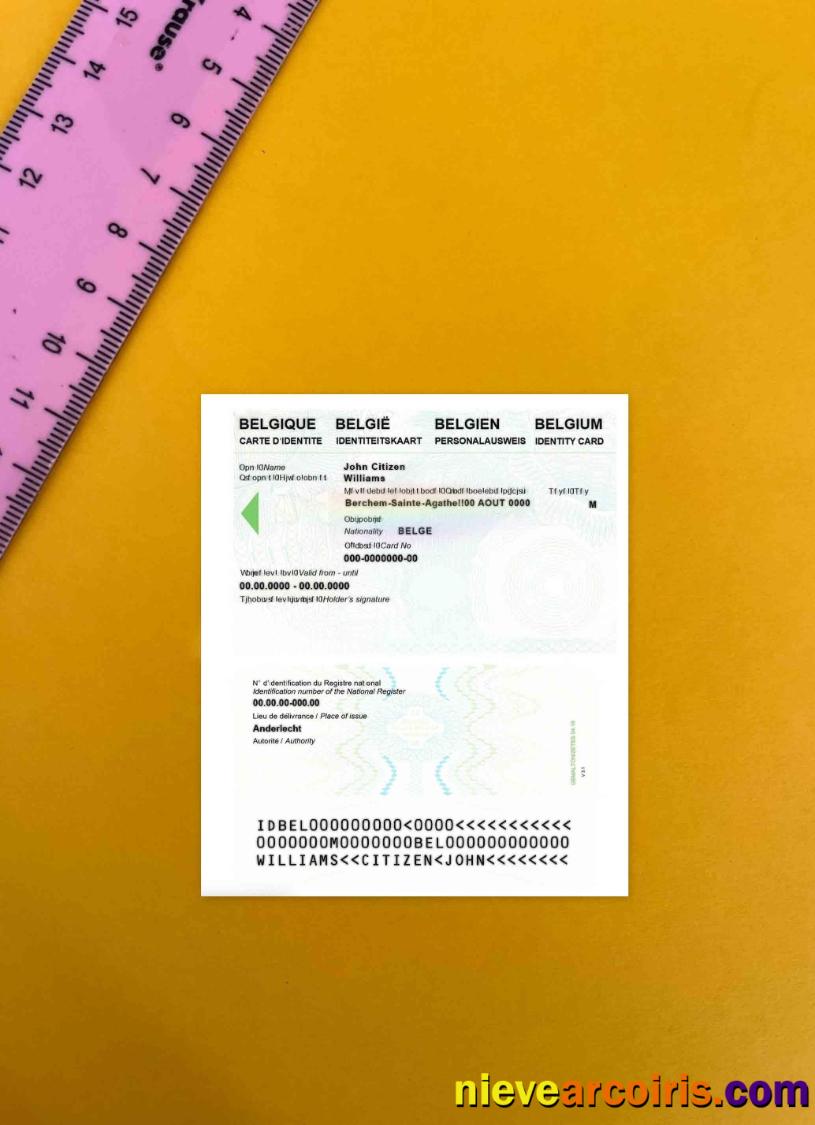 Belgium Identity Card Photolook Sample