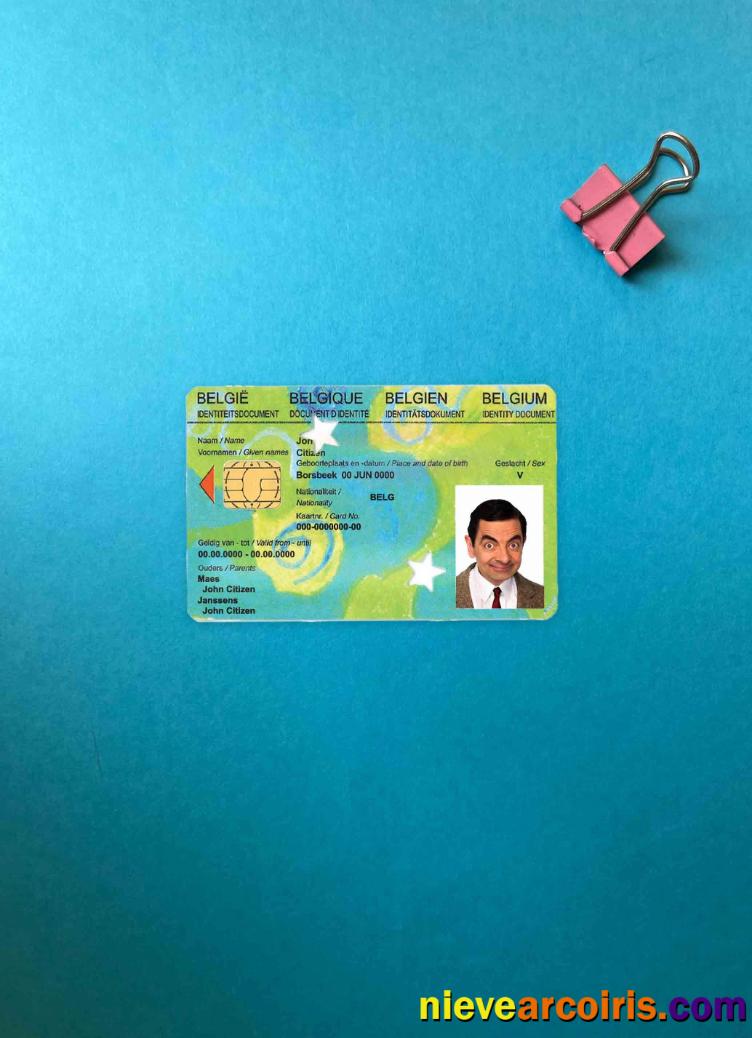 Belgium Kids ID Photolook FRONT Sample