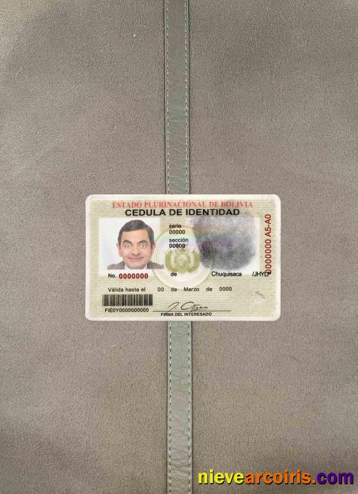Bolivia ID Photolook FRONT Template