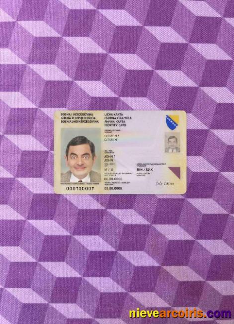 Bosnia And Herzegovina ID (2015 2025) Photolook FRONT Template