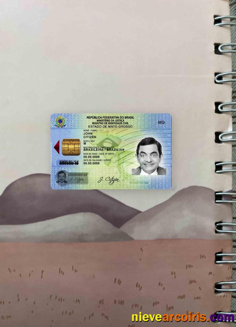 Editable Brazil ID Template (from 2009) Photolook FRONT