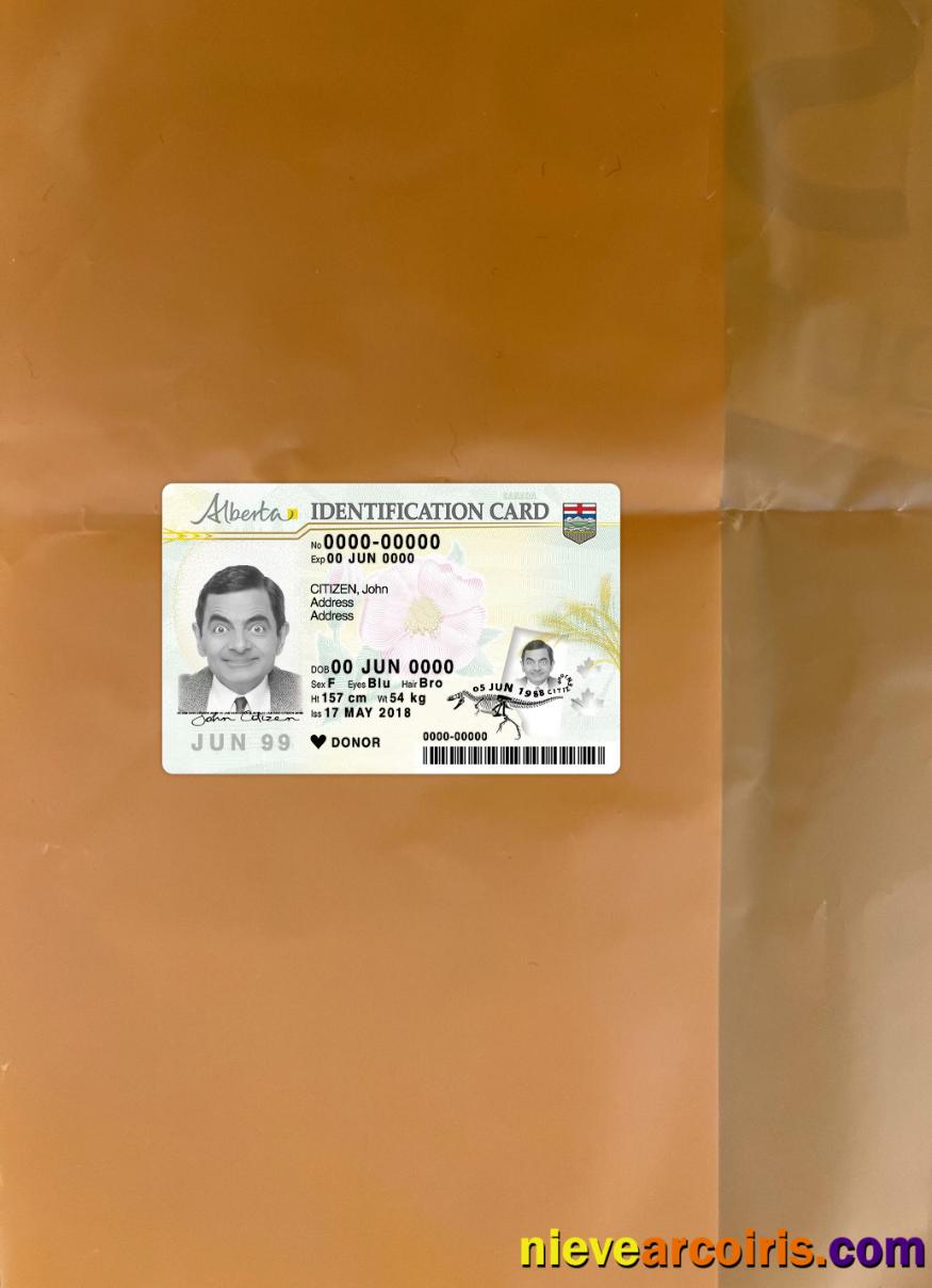 Canada Alberta ID Card Photolook Front Sample