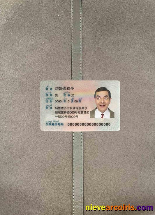 China ID Photolook FRONT Sample