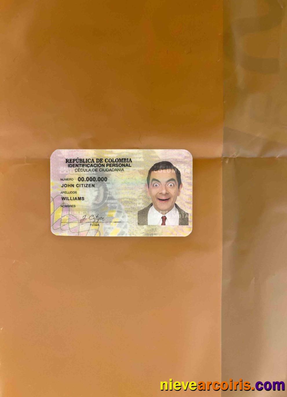 Colombia ID (2010 – 2020) Photolook FRONT Sample