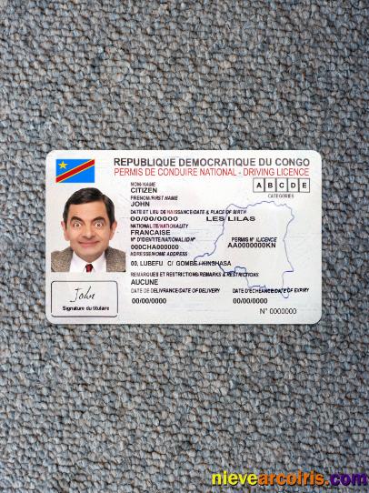 Congo National Driving License Photolook Front Photolook