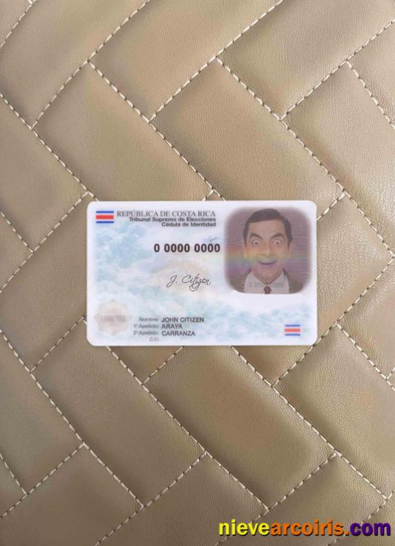 Costa Rica ID Photolook FRONT Template
