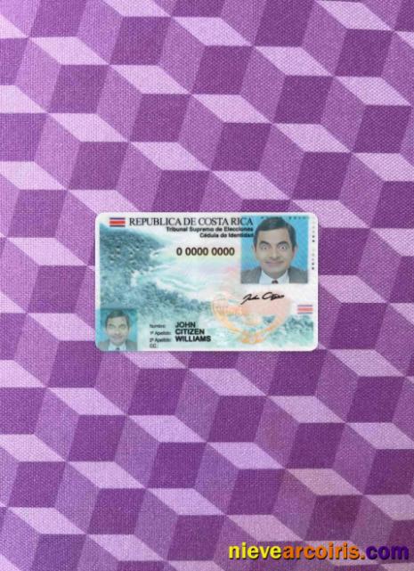 Costa Rica Identity Card Version 2 Photolook FRONT Photolook