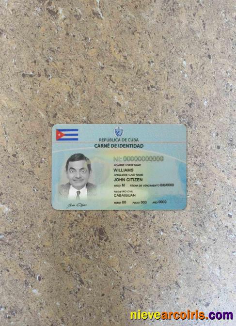 Cuba ID Photolook FRONT Template