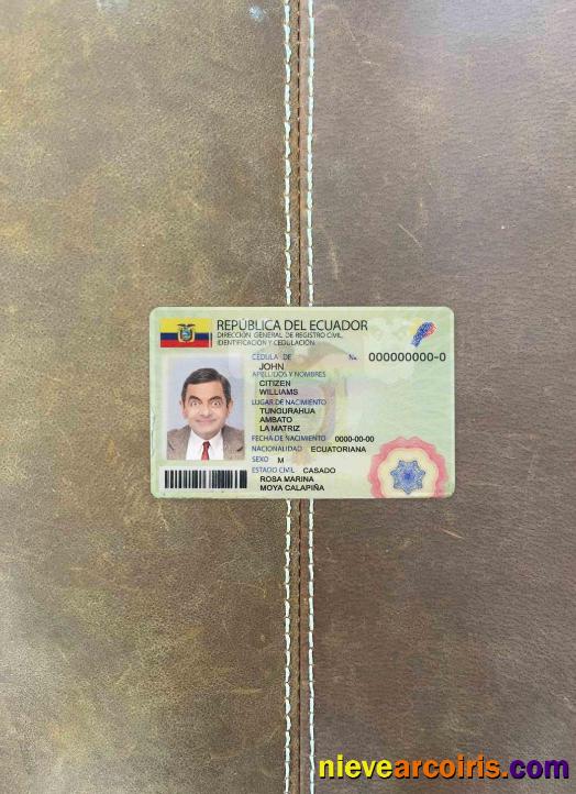 Ecuador ID Photolook FRONT Template
