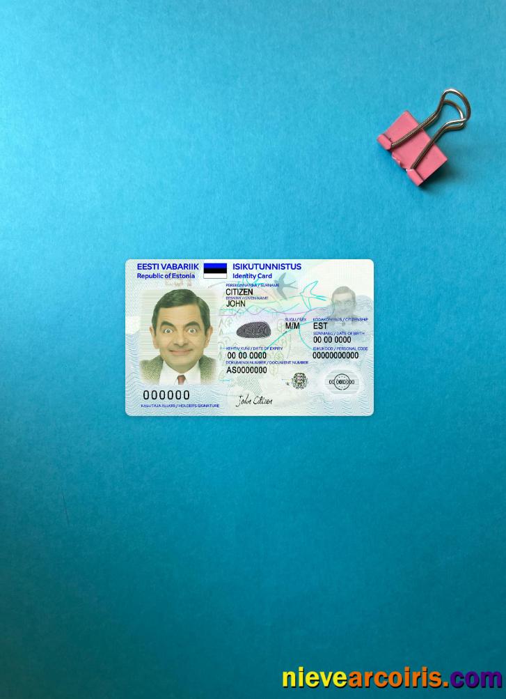 Estonia ID Card 2018 Present Version 2 Photolook Front Template