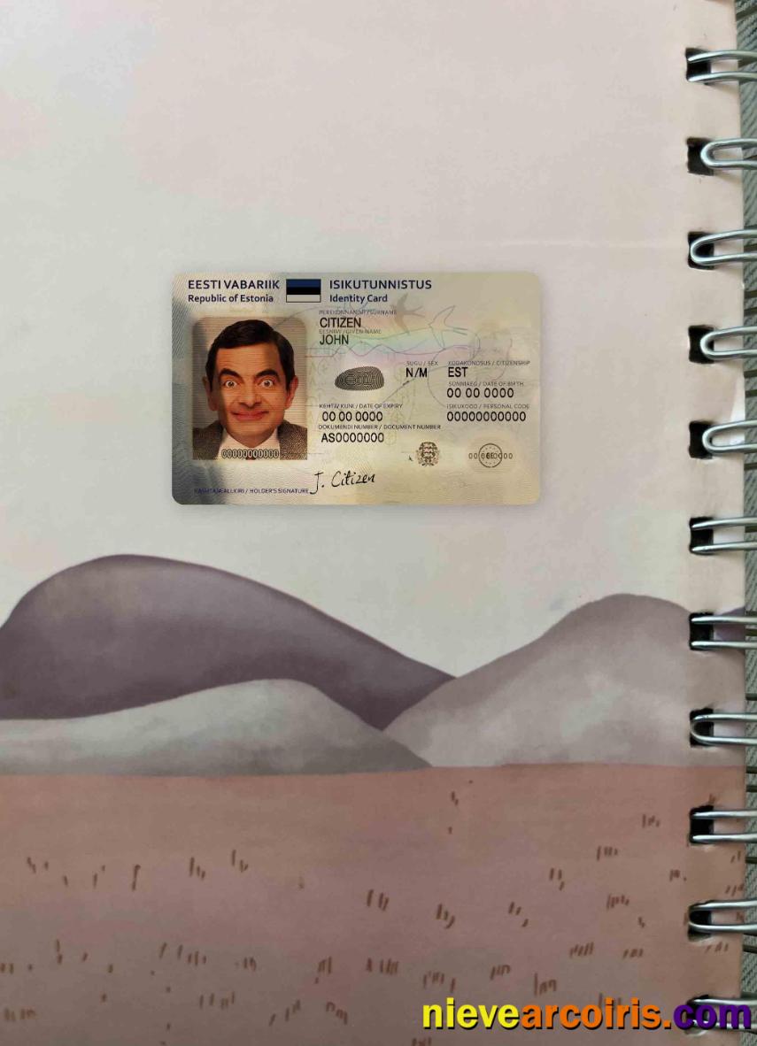 Professional Estonia ID Template (2018 – Present) Photolook FRONT
